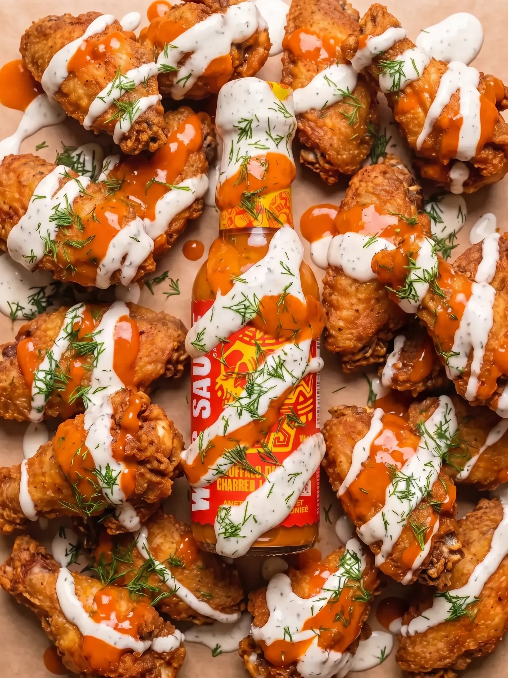 Sauce aillée et aneth pour ailes de poulet buffalo