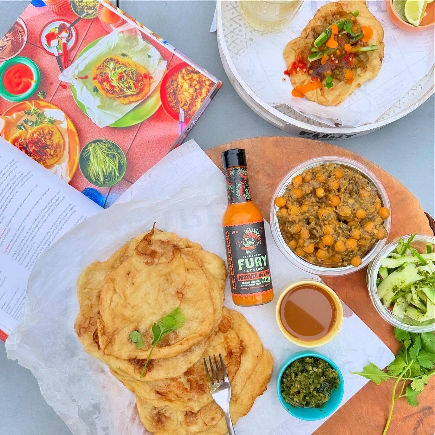 Fury Mother In Law sauce detail - spicy Trini style pepper sauce for roti and doubles